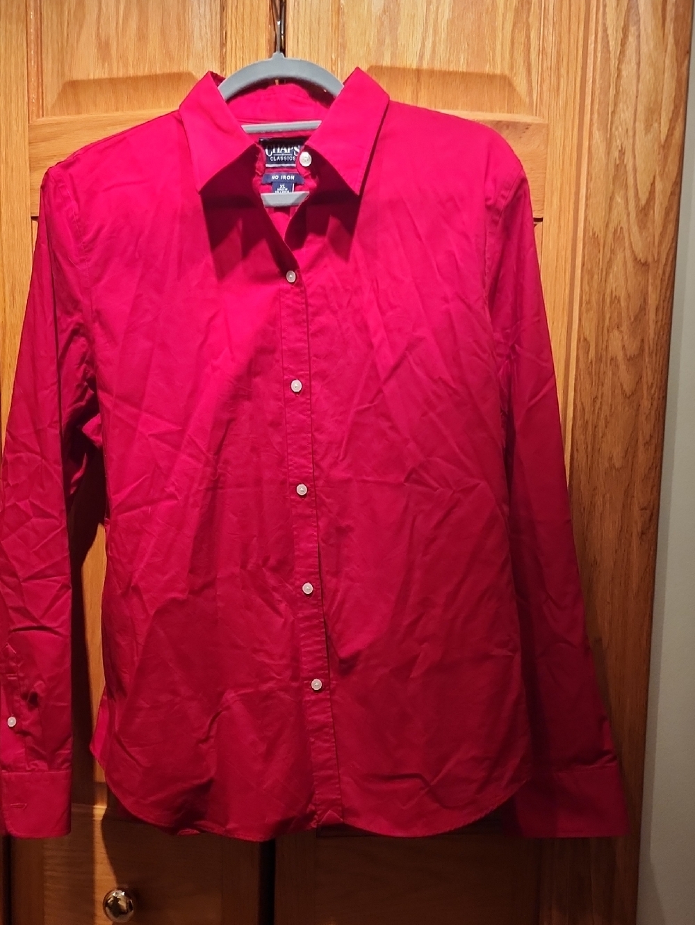 Chaps Women's Bright Red Button-Down Blouse